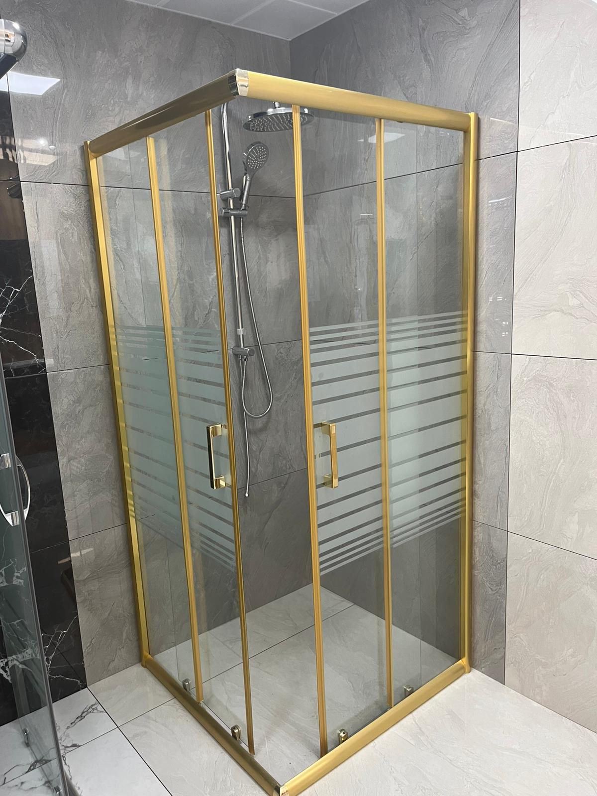 Gold Profilli Köşe Duşakabin